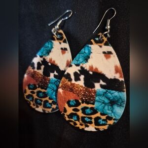 Leopard Print Teardrop Earrings